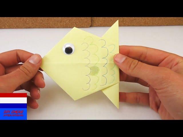 DIY eenvoudige origami - Hoe vouw ik een vis van papier? - handleiding