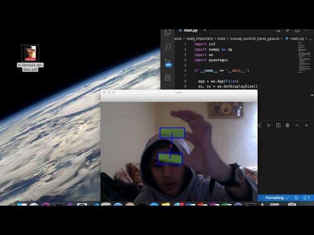 controlling mouse with hand gesture(Using Python and Opencv)