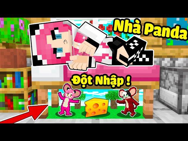 MỀU THỬ THÁCH 24 GIỜ ĐỘT NHẬP VÀO NHÀ CHỊ PANDA TRONG MINECRAFT*1 NGÀY REDHOOD LÀM CHUỘT TROLL PANDA