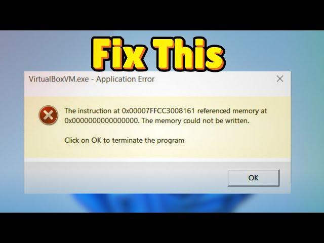 How to Fix The Memory Could Not Be Written Error