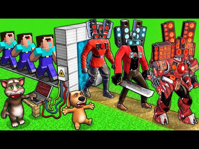 SECRET UPGRADE of SPEAKER MAN vs SKIBIDI TOILET and TV MAN TITAN & TV WOMAN in MINECRAFT animation