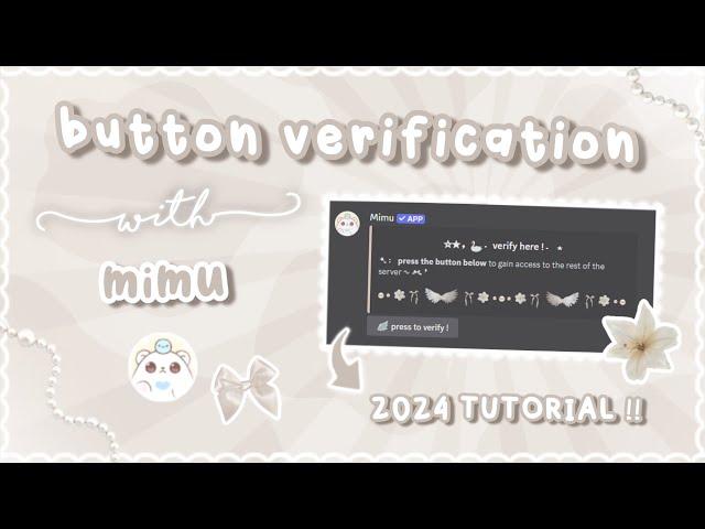 how to make a mimu verify message | mimu buttonresponders | 2024 slash commands 、ely. °｡˚