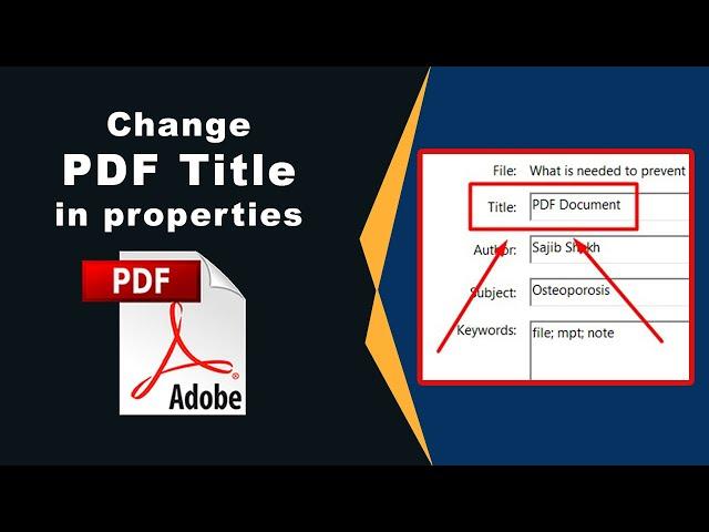 How to change pdf title in properties using Adobe Acrobat Pro DC