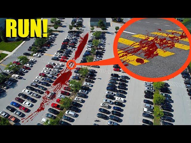 if you ever see a Trail of Blood in this Parking Lot, Don't PARK your car! (It's a Trap)