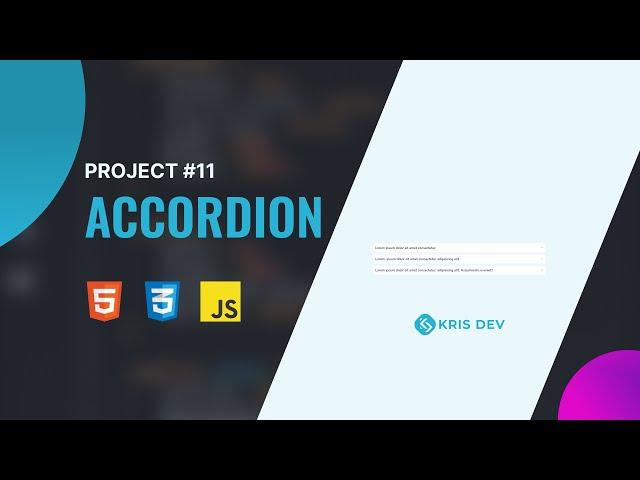 Simple html css javascript project for beginner make an Accordion