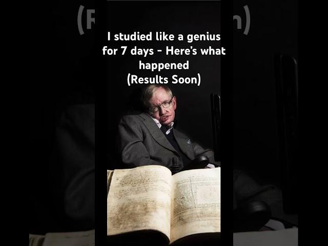 Stephen Hawking’s #1 study rule | I studied like a genius for a week #study