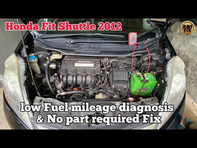 Honda Fit Shuttle low fuel mileage customer complain diagnosis & no part required fix