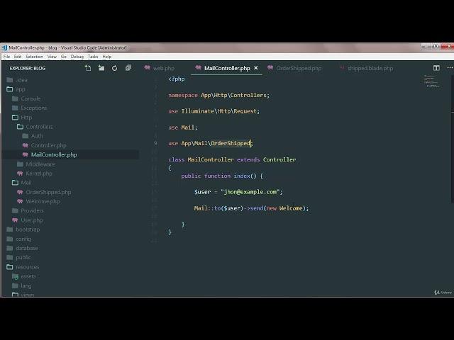 Full Stack Web Development Course  - Laravel - 26 Mark Down Email