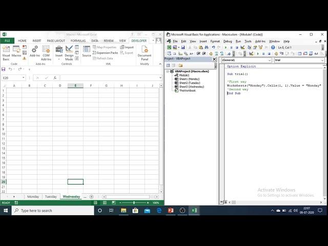 5. Excel VBA - Workbook and Worksheet Object