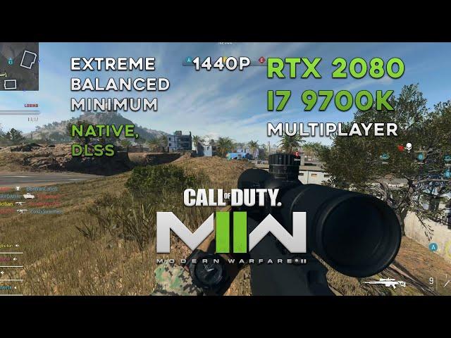 Call of Duty Modern Warfare 2 (2022) on RTX 2080 | Benchmark | 1440P | Native, DLSS Q