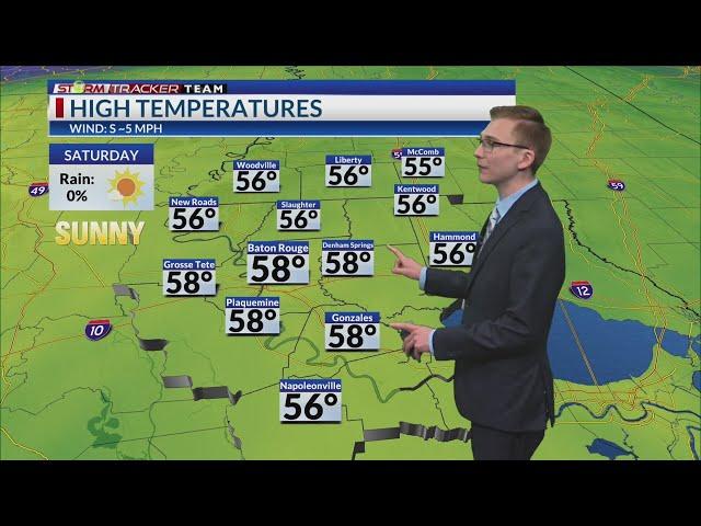 Friday PM Baton Rouge Weather – 1/12/4: Pleasant weekend on tap before major cooldown