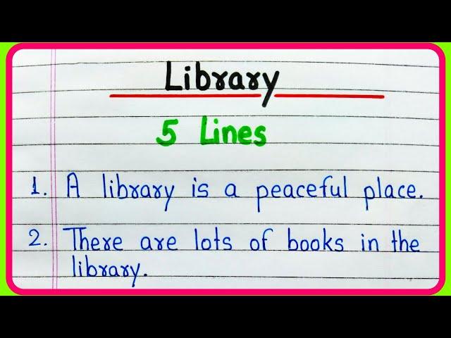 5 lines on Library essay in English | Essay on Library | 5 Sentences about library essay writing