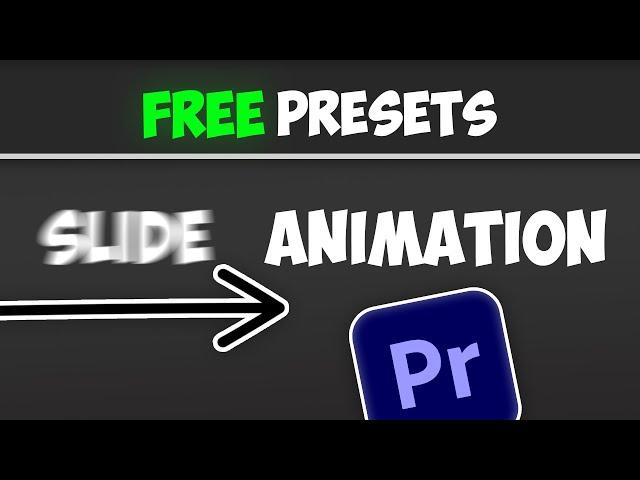 FREE Slide Animation Presets (For text and images) - Premiere pro