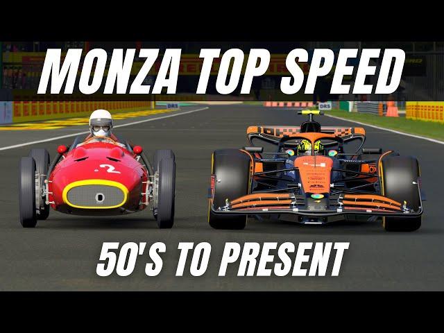 F1 TOP SPEED AT MONZA 50'S to Present