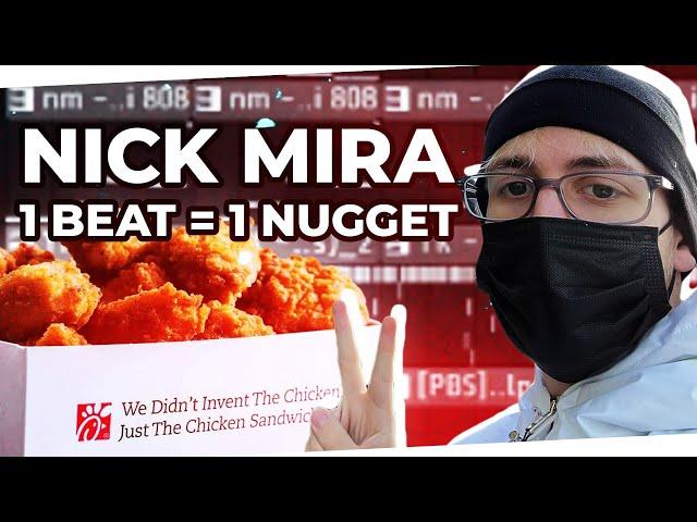 NICK MIRA MAKING BEATS LIVE   1 BEAT = 1 NUGGET CHALLENGE 