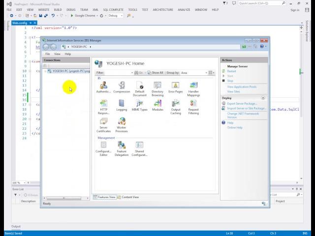 Local IIS Configuration with sql server connectivity