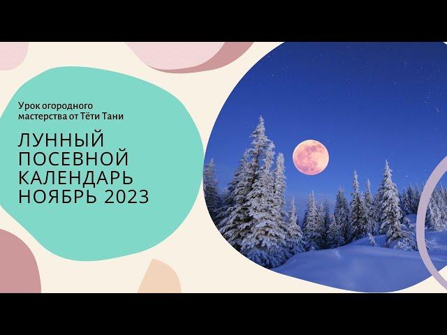 Лунный посевной календарь на ноябрь 2023 г. (семенами).