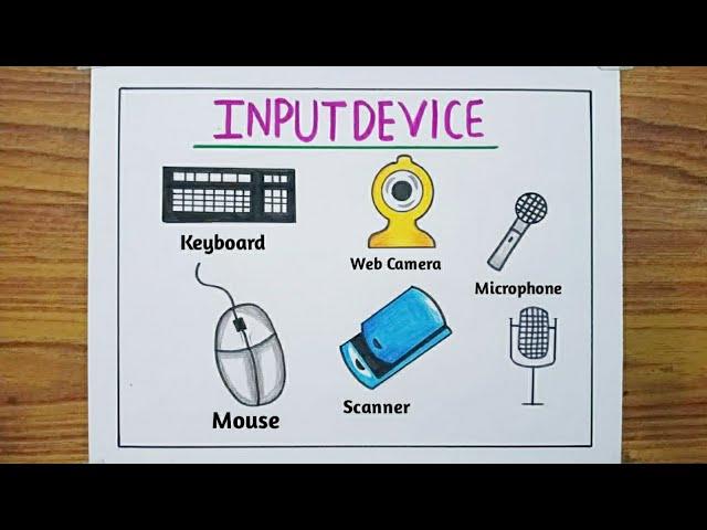 How to Draw Input Device / How to Draw Input Device Of Computer / Five Input Device Drawing