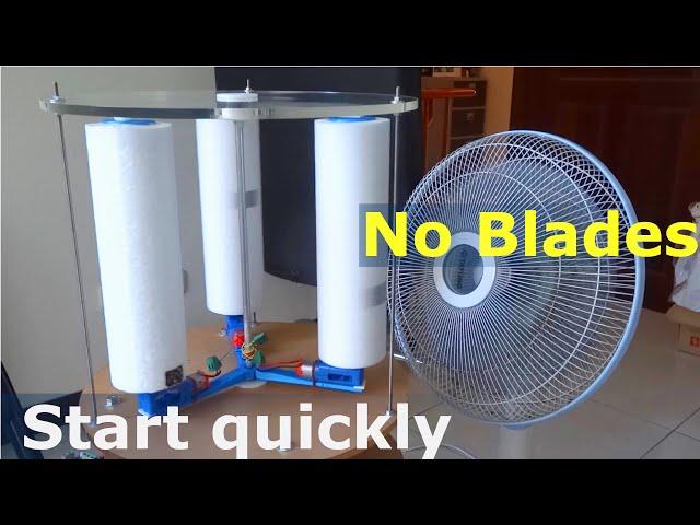 Magnus effect vertical axis wind turbine, No blade, start quickly