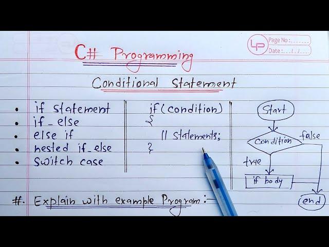 C# Control Flow Statements | if, if-else, else-if ladder, nested if else and switch statements