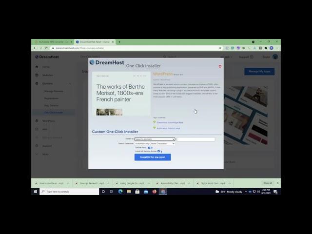 Dream Host Tutorial How To Install WordPress