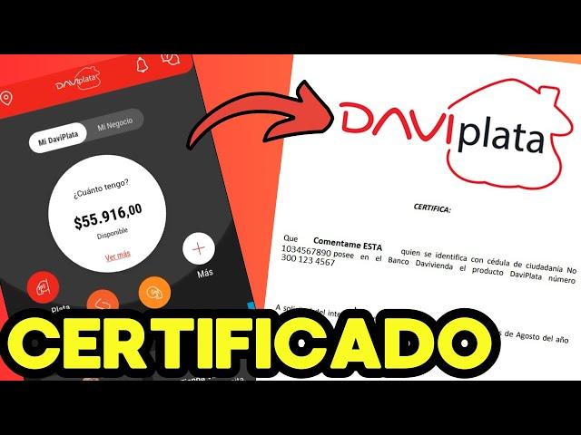 Descargar CERTIFICADO DAVIPLATA │Certificado Bancario │