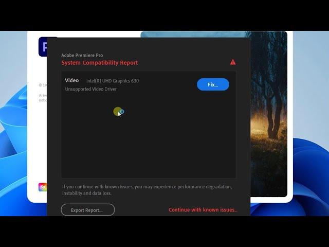 How to Hide System Compatibility Error in Adobe Premiere Pro