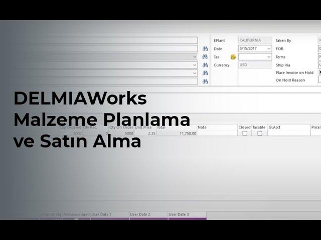 DELMIAWORKS Product Demo - Malzeme Planlama ve Satın Alma