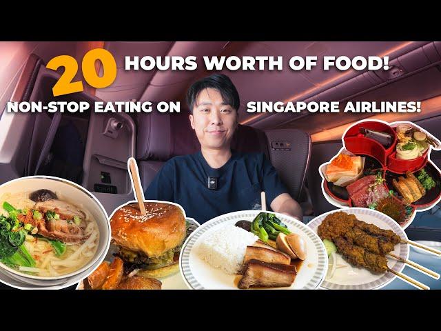 20 HOUR Singapore Airlines BUSINESS CLASS FOOD REVIEW! - LA to Singapore