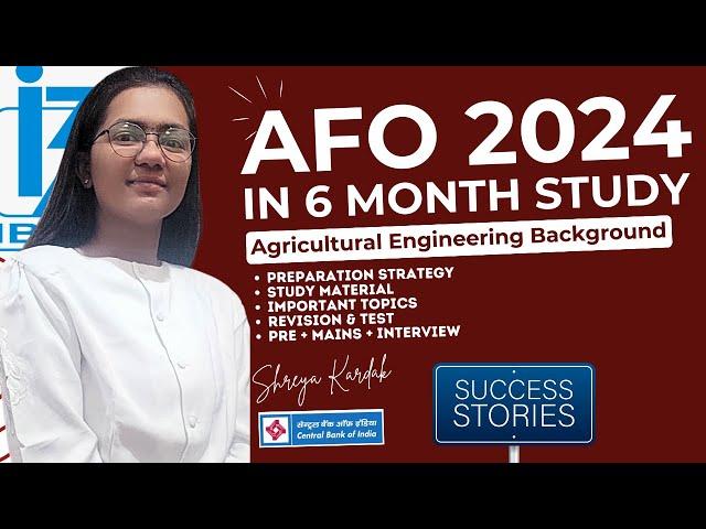 AFO in First Attempt | Only 6 Months Study | Topper Talk #4 | Shreya #AFO@CBI 2024