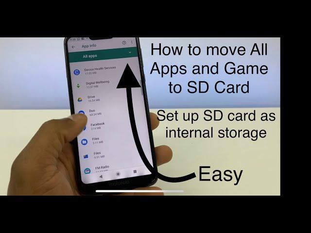 How to Move Apps and to SD Card Android / how to put Sd Card as internal storage