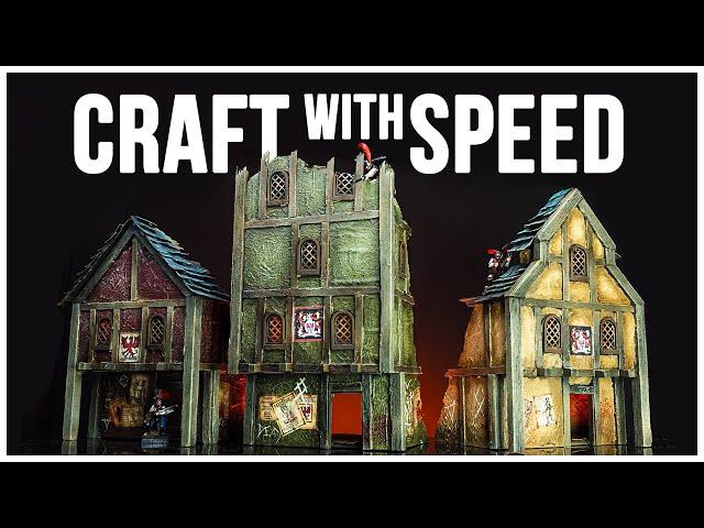 SPEEDBUILDING Ruined Houses for WARHAMMER and MORDHEIM! Wargaming Terrain Tutorial!