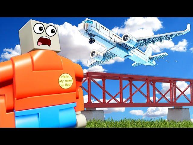 Landing a LEGO PLANE onto Stacked BRIDGES in Brick Rigs Multiplayer!