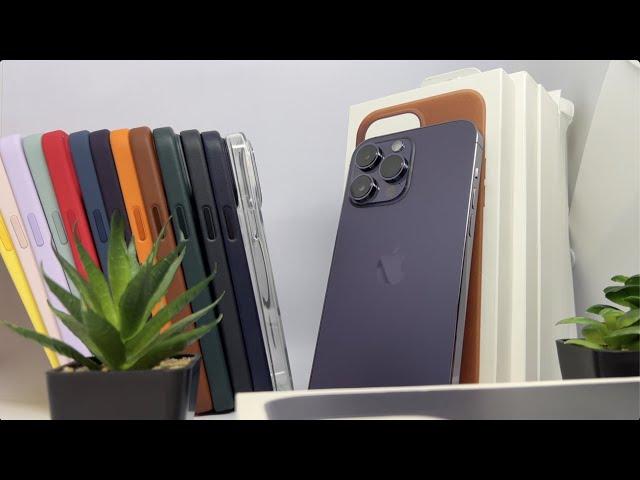 DEEP PURPLE iPHONE 14 Pro Max on ALL NEW APPLE MAGSAFE CASES  🟣 (Leather, Silicone, Clear) -Review