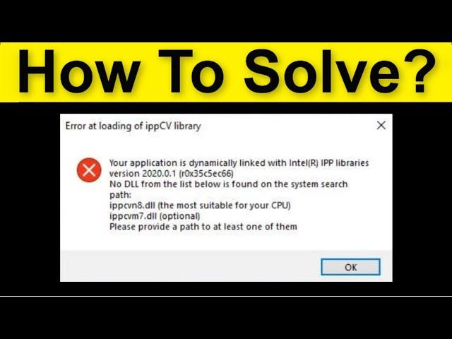 How To Fix Error At Loading Of ippCV Library Photoshop 2022 - Application Dynamically Linked Intel