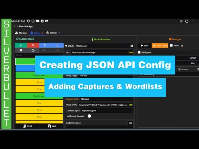 Creating a JSON API config in silverbullet 1.4.1 pro | Adding captures & wordlists | @itspyguru