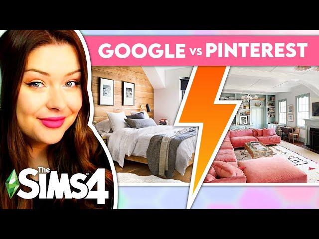 Building a House Using GOOGLE vs. PINTEREST Rooms in The Sims 4 // Sims 4 Build Challenge