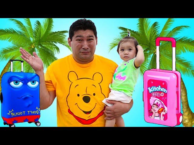 Baby Maddie Pretend Play with Luggage Suitcase Toys | Fun Vacation Travel Toy for Kids