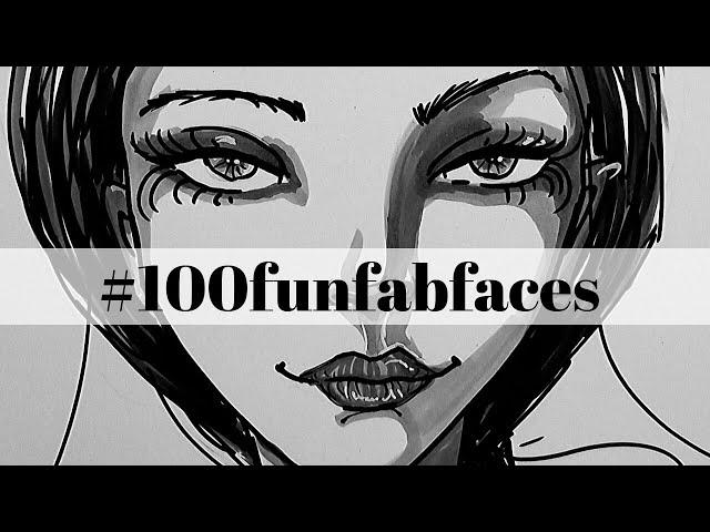 Drawing the Sultry Look!  Ooooh La La! (Video 17 of the #100funfabfaces Challenge)