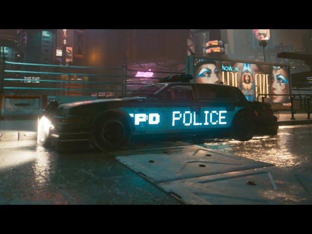 Cyberpunk 2077  Police car and Siren - first look 