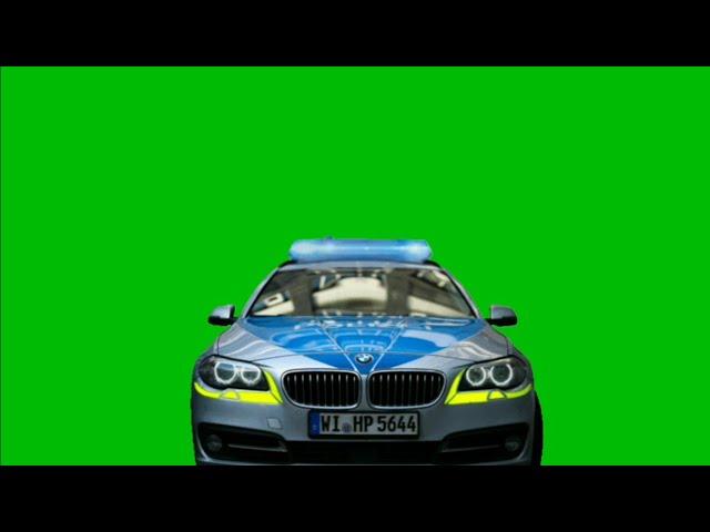 Police Car with Emergency Sirens Green screen effect HD video stock footage