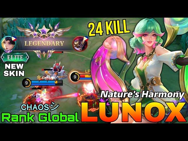 Nature's Harmony Lunox New ELITE Skin Gameplay - Top 1 Global Lunox by ᴄʜᴀᴏsシ︎ - Mobile Legends