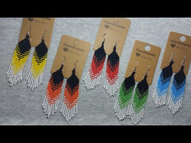 طريقة عمل حلق من الخرز خطوة خطوة للمبتداين Seed bead earrings tutorial for beginners