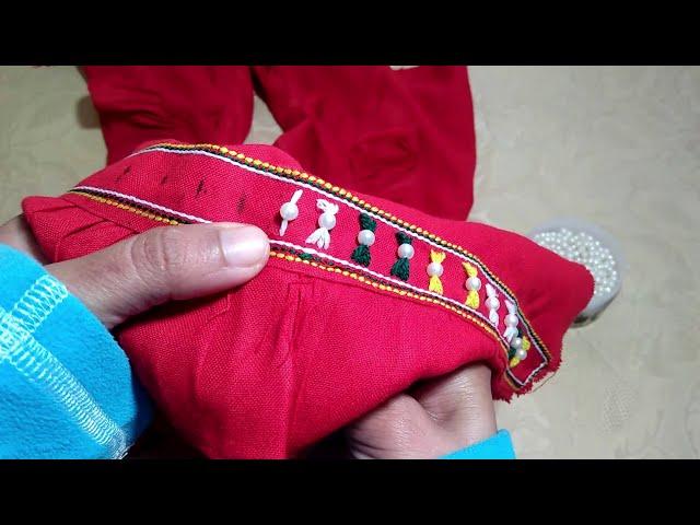 New Fancy  Border Design with purls for daman/Sleeves | Hand Embroidery Work  in Urdu\Hindi