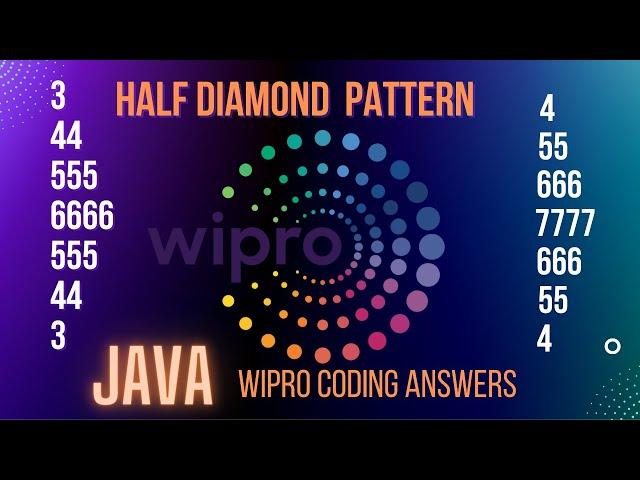 how to Print Half Diamond pattern | Wipro Coding Answer |pattern programming in java |number pattern