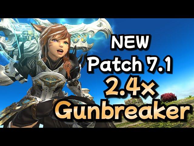 NEW 2.4 GCD Level 100 Gunbreaker Rotation - FFXIV Patch 7.1