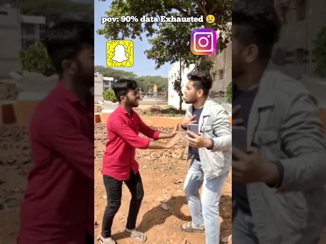 Instagram vs Snapchat vs chrome~who consumes more data#shorts#viral#baburao#trending#youtubeshorts