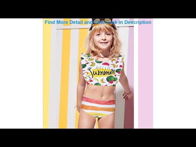 Review Toddler Girls Princess Swimsuit 2020 Summer Kids Ruffles Sleeve Unicorns Sunflower Swimming