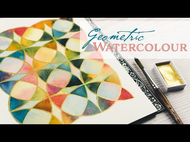 Paint with me | Geometric Watercolour Pattern of Intersecting Circles