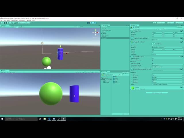 Change color of a game object when clicking on it![unity 5]